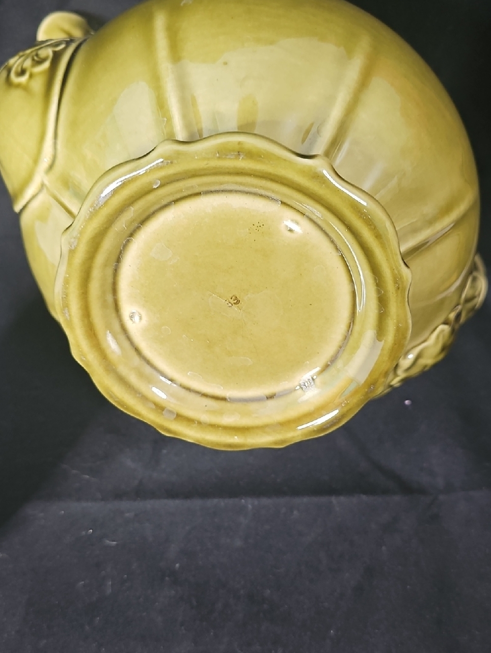 Vintage Metlox Olive Green Ceramic Teapot - Home Art - Picture 7 of 7